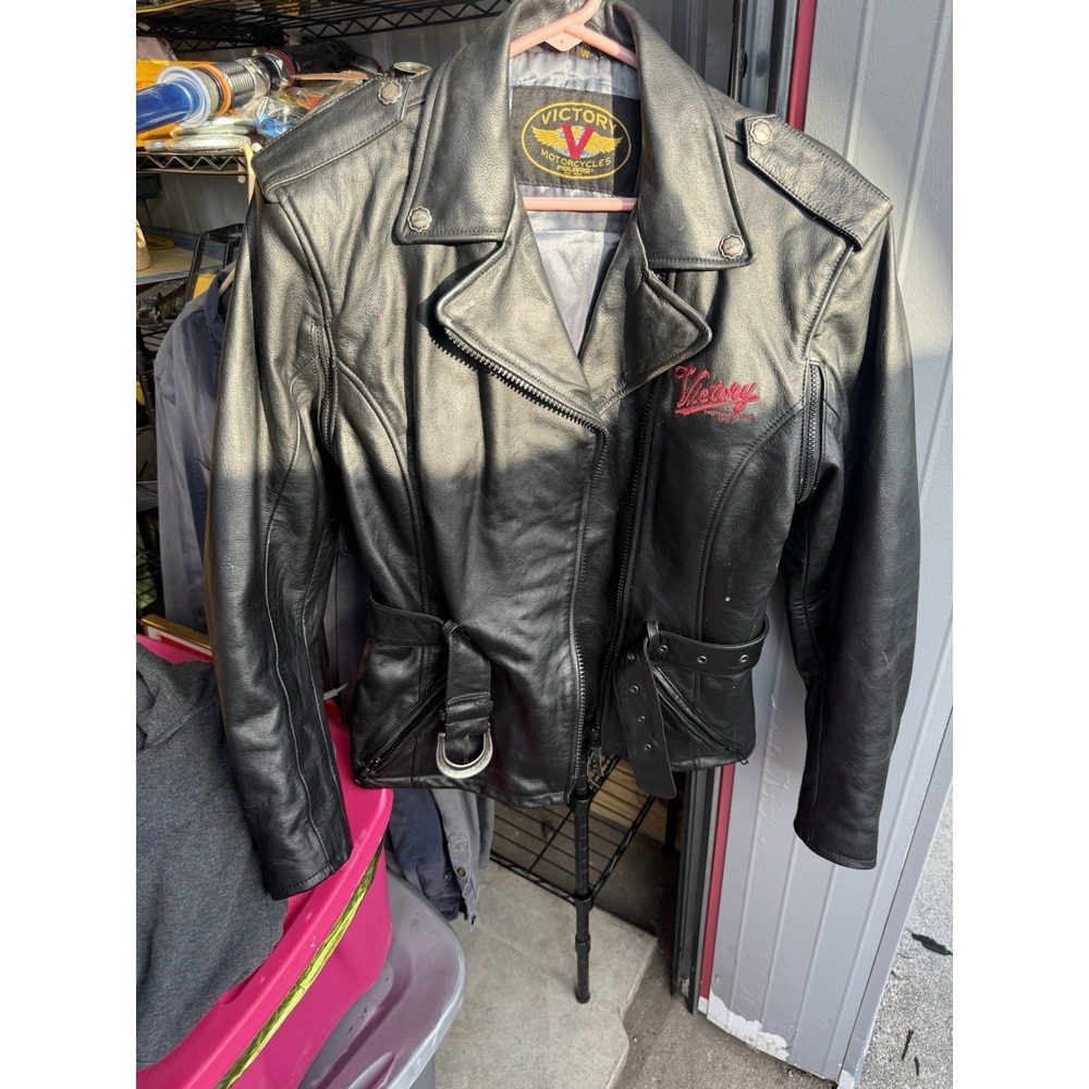 Victory Motorcycles by Polaris Women's Genuine‎ Leather Motorcycle Jacket M